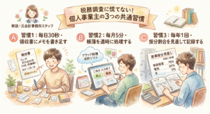 税務調査が来ても慌てない個人事業主の共通点。元会計事務所スタッフが教える3つの習慣