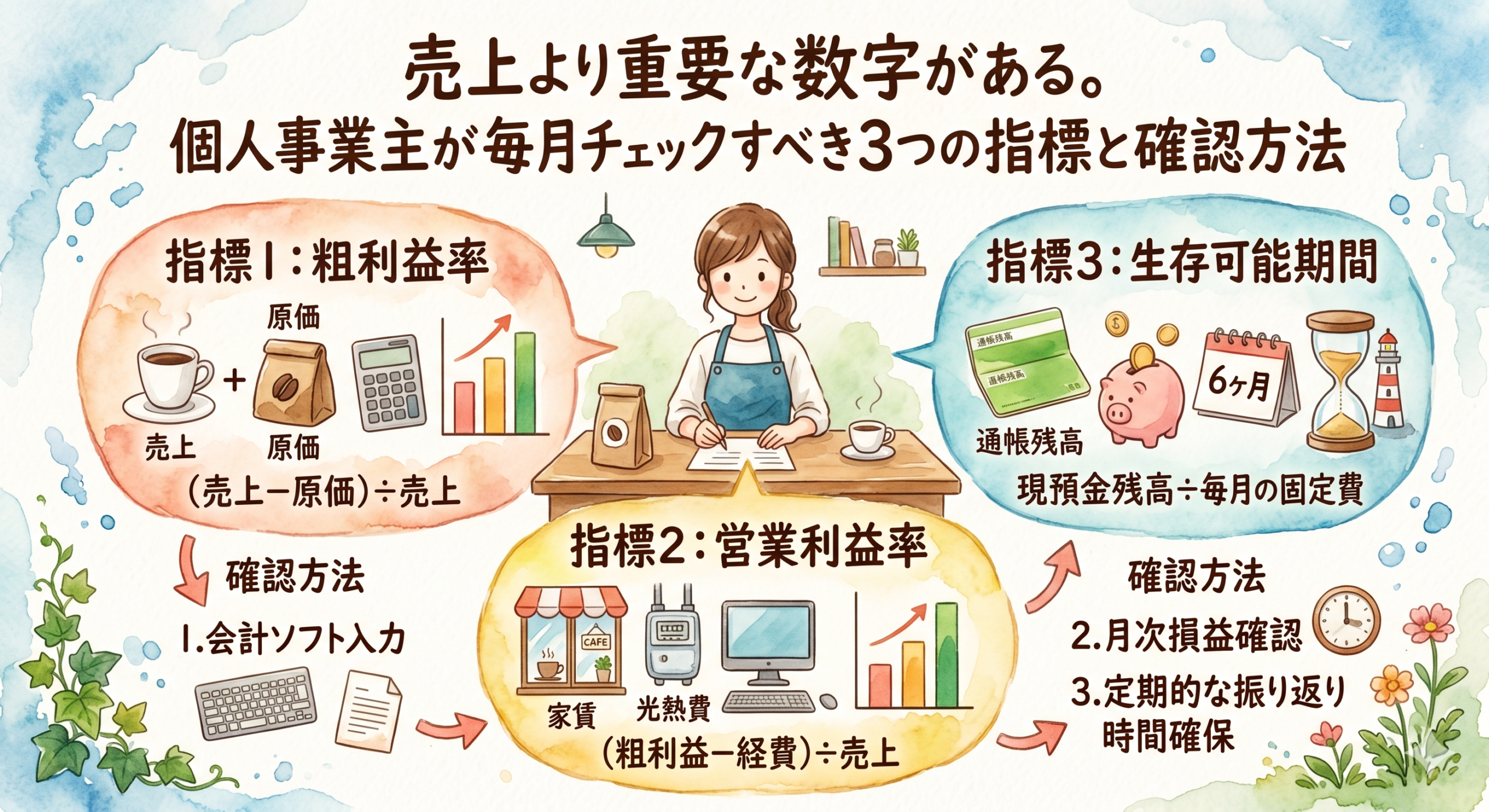 売上より重要な数字がある。個人事業主が毎月チェックすべき3つの指標と確認方法