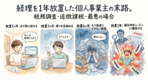 経理を1年放置した個人事業主の末路。税務調査・追徴課税・最悪の場合