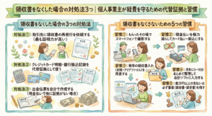 領収書をなくした場合の対処法3つ｜個人事業主が経費を守るための代替証拠と習慣