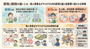 節税と脱税の違いとは｜個人事業主がやりがちなNG節税5選と税務署に狙われる特徴